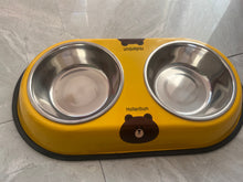 Load image into Gallery viewer, Hollanbun Small and medium-sized dog pet bowls with dual bowls of dog rice bowl and anti overturning drinking water