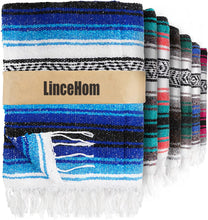 Load image into Gallery viewer, LinceHom Hand Woven Yoga Blanket & Outdoor Blanket - Artisanal Boho Blanket & Car Blanket for Beach, Picnic, Camping, or Home Throw Blanket