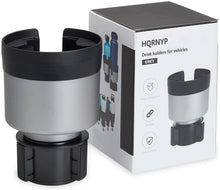 Load image into Gallery viewer, HQRNYP Drink Holders for Vehicles, Upgraded Car Drink Holder Expander Organizer with Adjustable Base - Rubber Tabs Hold Most 32-40 oz Bottles and Large Cups