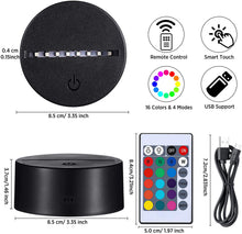 Load image into Gallery viewer, PITEPUL 3D LED Lamp Base, LED Lamp Battery or USB Operated Remote Control Light Base for Christmas, Birthday