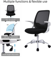 Load image into Gallery viewer, CALTTE Rolling Swivel Mesh Computer Chair with Flip-up Arms and Adjustable Height, for Adults and Kids