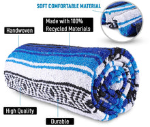 Load image into Gallery viewer, LinceHom Hand Woven Yoga Blanket & Outdoor Blanket - Artisanal Boho Blanket & Car Blanket for Beach, Picnic, Camping, or Home Throw Blanket