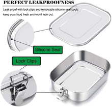 Load image into Gallery viewer, MAXIFFE Mental Lunch Box Container for Kids and Adults - Lockable Clips to Leak Proof - BPA-Free