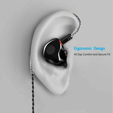 Load image into Gallery viewer, CDXIU Dynamic Hybrid Wired Earphones, Dual Driver in-Ear Earphones Musicians in Ear Headphones with MMCX Detachable Cables, Noise-Isolating Earphones, HiFi Stereo (Black)