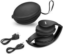 Load image into Gallery viewer, LOOQIQI Wireless Bluetooth Headsets Over-Ear with Deep Bass, Foldable Wireless and Wired Stereo Headset Buit in Mic for Cell Phone, PC,TV, PC,Light Weight for Prolonged Wearing (Black)