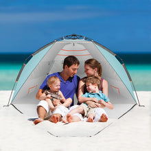 Load image into Gallery viewer, Active Era Premium Beach Tent Easy Setup – Portable 3-4 Person Beach Shade Tent Sun Shelter with UPF 50+ Rated Sun Protection & Extended Porch - Beach Tents Sun Shelter Beach Essentials
