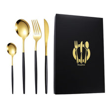 Load image into Gallery viewer, Bauphen stainless steel Dinnerware, knives, forks, spoons, chopsticks, gift box, four piece set