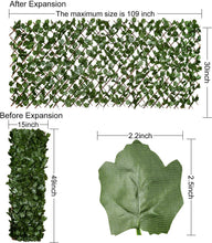 Load image into Gallery viewer, DearHouse Fence Privacy Screen for Balcony Patio Outdoor,Decorative Faux Ivy Fencing Panel,Artificial Hedges (Single Sided Leaves)