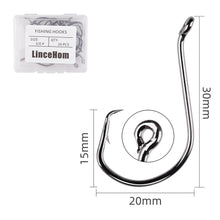 Load image into Gallery viewer, LinceHom stainless steel fishhook, with ring, hole, barb, silver gray
