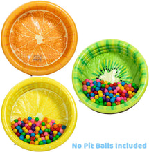 Load image into Gallery viewer, 3 Packs 45" X 10" Inflatable Kiddie Pool, Lemon Orange Kiwi Swimming Pool for Kids Toddler Summer Fun, Indoor&Outdoor Water Pool Baby Pool Pit Ball Pool for Ages 3+