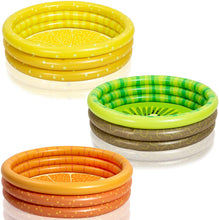 Load image into Gallery viewer, 3 Packs 45" X 10" Inflatable Kiddie Pool, Lemon Orange Kiwi Swimming Pool for Kids Toddler Summer Fun, Indoor&Outdoor Water Pool Baby Pool Pit Ball Pool for Ages 3+