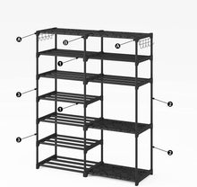 Load image into Gallery viewer, 7 Tiers Shoe Rack Organizer,Sturdy Metal Shoe Rack Boots Organizer 24-30Pairs Double Row Shoe Storage Shoe Shelf Shoe Cabinet Tower for Closet by SHOWIN