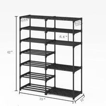 Load image into Gallery viewer, 7 Tiers Shoe Rack Organizer,Sturdy Metal Shoe Rack Boots Organizer 24-30Pairs Double Row Shoe Storage Shoe Shelf Shoe Cabinet Tower for Closet by SHOWIN