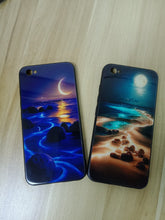 Load image into Gallery viewer, Kwamaz HD Painted Illustration Glass Shell Silicone Soft Border · HD Painted · Tempered Glass Backboard
