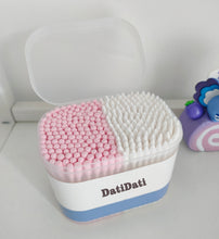Load image into Gallery viewer, DatiDati Colored Cotton Swabs Biodegradable Ear Cleaning Cotton Swabs Makeup Tools Pointed Spiral Round Head Pink  Blue Cotton Swabs
