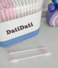 Load image into Gallery viewer, DatiDati Colored Cotton Swabs Biodegradable Ear Cleaning Cotton Swabs Makeup Tools Pointed Spiral Round Head Pink  Blue Cotton Swabs
