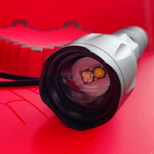 Load image into Gallery viewer, ghjxdh High power red LED flashlight USB fast charging, red flashlight waterproof red light flashlight, suitable for night observation and camping
