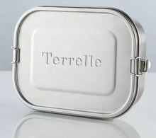 Load image into Gallery viewer, Terrelle Metal lunchbox with lid, stainless steel food container, brushed finish
