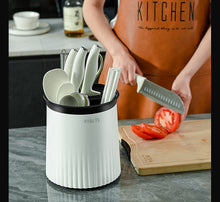 Load image into Gallery viewer, AY＆LTS Family kitchen tableware storage barrel kitchen knife rack orage rack 360° multi-function rotary knife rack
