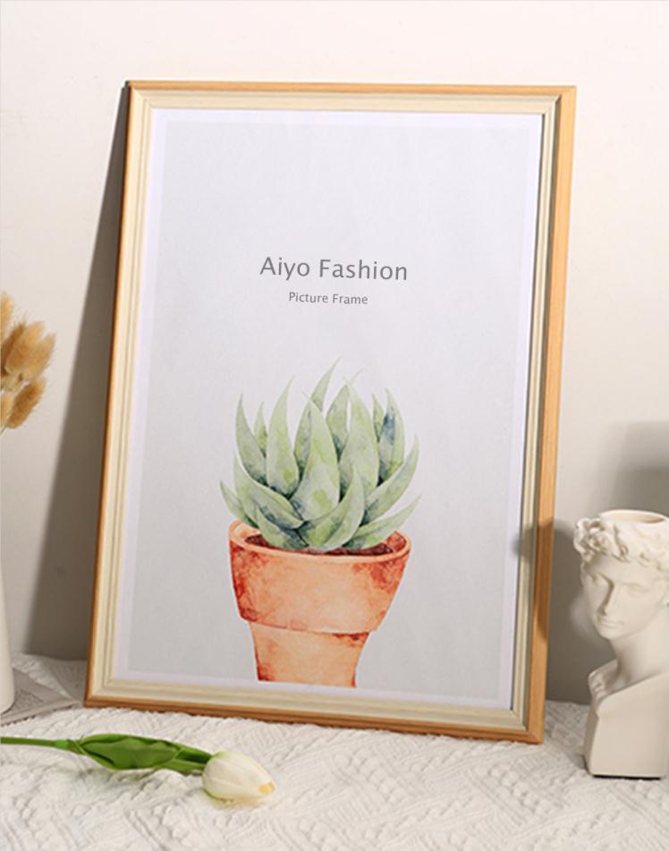 Aiyo Fashion Real Wood Picture Frame, 10x8 inch A3 Frame for Wall Art or Table Top - Handy Assemble Decor Gifts