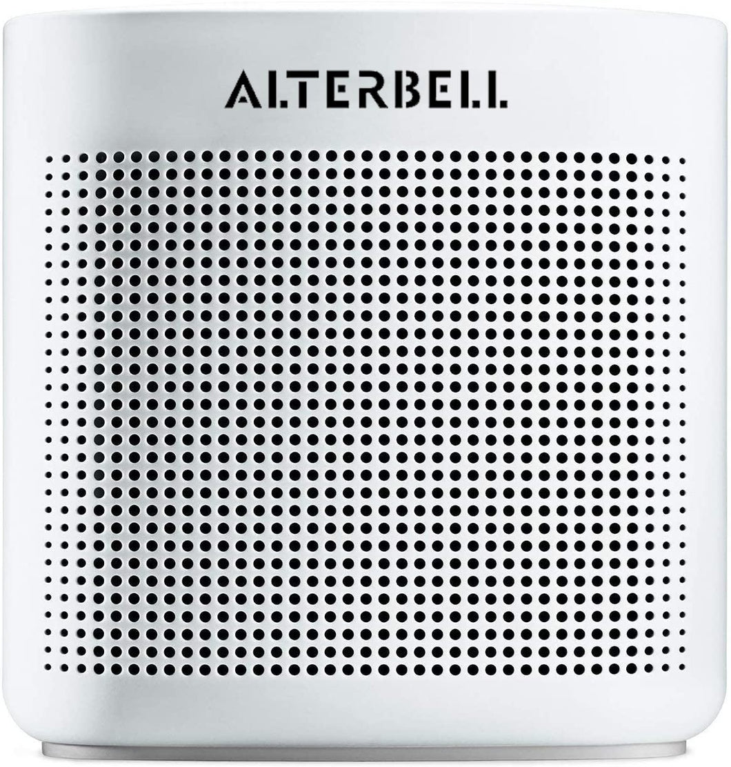 Alterbell Loud Speaker, Portable Bluetooth Wireless Speaker with Microphone- Polar White