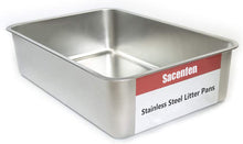 Load image into Gallery viewer, Sacenfen Extra Large Metal Cat Litter Pan, Stainless Steel Durable Litter Pan for Large or Multiple Cats, Kitty Litter Pan with Smooth Surface and Easy to Clean
