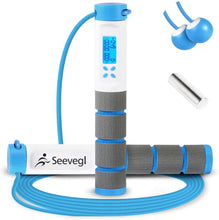 Load image into Gallery viewer, Seevegl Skipping Rope with Digital Weighted Handle and Calorie Counter for Fitness, Adjustable Exercise Speed
