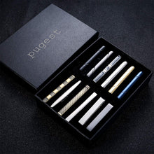 Load image into Gallery viewer, pugest 12 Pcs Tie Pins Set for Men Tie Bar Gift for Men Clip Set for Regular Ties Necktie Wedding Business Clips with Luxury Package
