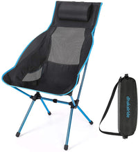 Load image into Gallery viewer, dhakalrlde Chair, High Back Lightweight Chair with Removable Pillow, Side Pocket &amp; Carry Bag
