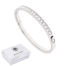 Load image into Gallery viewer, BLACK KING Hinge Silver Crystal Bangle - Multiple Shining Gems - Best Gift for Women, Girls
