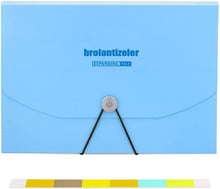 Load image into Gallery viewer, brolantizeler 13 Pocket Expanding File Folder, A4 Letter Size Accordion File Organizer, Plastic File Folder with Labels, Portable for School, Home, Office, Car (SkyBlue)
