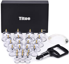 Load image into Gallery viewer, Titoe Cupping Set Professional Chinese Acupoint Cupping Therapy Sets, Suction Cupping Set with Vacuum Magnetic Pump Cellulite Cupping Massage Kit 22-Cup
