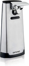 Load image into Gallery viewer, SIFENE Automatic Can Opener, Electric, with Easy-Clean Detachable Cutting Lever, Knife Sharpener, Cord Storage, Brushed Stainless Steel
