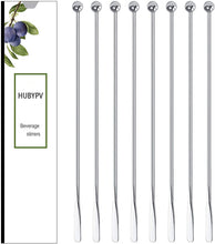 Load image into Gallery viewer, HUBYPV 8 Pcs Coffee Beverage Stirrers Reusable Stir Sticks Stainless Steel Swizzle Sticks Drink Mixing Sticks with Paddle for Cocktail, Hot Cocoa, Creamer
