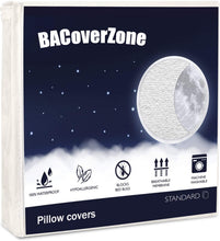 Load image into Gallery viewer, BACoverZone Waterproof Pillow Covers - Set of 2, Standard Size Allergy Pillow Covers with Zipper - Hypoallergenic Pillow Covers Protect Against Allergens, Dust and Mites
