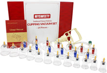 Load image into Gallery viewer, MYSWEETY Cups for Use in Cupping Therapy, Biomagnetic Cupping Therapy Set, Cupping Therapy Set of 24 Vacuum Suction Cups
