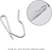 Load image into Gallery viewer, Jielingary Metal Curtain Hooks for Drapes, 100 Pack Pin-on Curtain Hooks for House, Office, Bedroom
