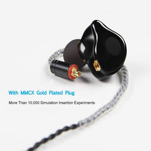 Load image into Gallery viewer, CDXIU Dynamic Hybrid Wired Earphones, Dual Driver in-Ear Earphones Musicians in Ear Headphones with MMCX Detachable Cables, Noise-Isolating Earphones, HiFi Stereo (Black)
