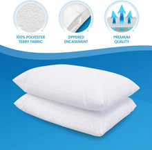 Load image into Gallery viewer, BACoverZone Waterproof Pillow Covers - Set of 2, Standard Size Allergy Pillow Covers with Zipper - Hypoallergenic Pillow Covers Protect Against Allergens, Dust and Mites
