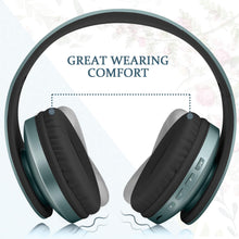 Load image into Gallery viewer, KAZEILA Bluetooth Headphones, Wireless Headphones Over Ear with Microphone, Foldable &amp; Lightweight Stereo Wireless Headset for Travel Work TV PC Cellphone- Silver Blue

