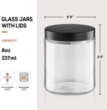 Load image into Gallery viewer, COLOROUND 12 Pack Glass Jars with Lids, Clear Round Jars for Spice, Powder, Liquid, Sample - Dishwasher Safe
