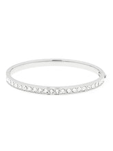 Load image into Gallery viewer, BLACK KING Hinge Silver Crystal Bangle - Multiple Shining Gems - Best Gift for Women, Girls
