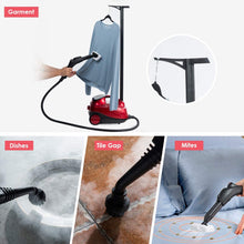 Load image into Gallery viewer, MyKEEPOW 2000W Multipurpose Steam Cleaner with 19 Accessories, Household Steamer with 1.5L Tank for Cleaning, Heavy Duty Rolling Cleaning Machine for Carpet, Floors, Windows and Cars, Red
