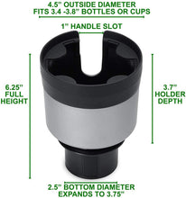 Load image into Gallery viewer, HQRNYP Drink Holders for Vehicles, Upgraded Car Drink Holder Expander Organizer with Adjustable Base - Rubber Tabs Hold Most 32-40 oz Bottles and Large Cups
