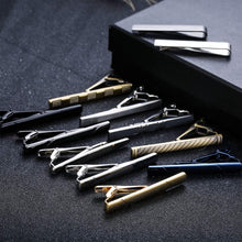 Load image into Gallery viewer, pugest 12 Pcs Tie Pins Set for Men Tie Bar Gift for Men Clip Set for Regular Ties Necktie Wedding Business Clips with Luxury Package
