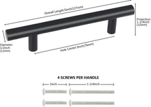 Load image into Gallery viewer, DGWHT Common Metal Pull, Kitchen Door Handles, Black Drawer Handles for Cabinet Cupboard, 1 Pack
