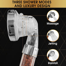 Load image into Gallery viewer, MQIDLFE High Pressure Shower Head With Handheld | 3 Mode Water Softener Shower Head With Hose and Holder | Filtered Shower Head With Mineral Beads | Improve Hair Quality and Skin Condition
