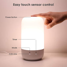 Load image into Gallery viewer, small bamboo forest LED Nightstand Lamps for Bedrooms, Touch Bedside Lamp with Dimmable Whites, Color-Changing Lamp with Memory Function, No Flicker-White
