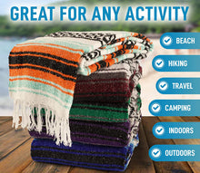 Load image into Gallery viewer, LinceHom Hand Woven Yoga Blanket &amp; Outdoor Blanket - Artisanal Boho Blanket &amp; Car Blanket for Beach, Picnic, Camping, or Home Throw Blanket
