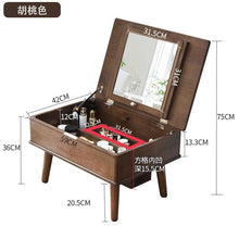 Load image into Gallery viewer, Solid wood bedroom small apartment flip dressing table
